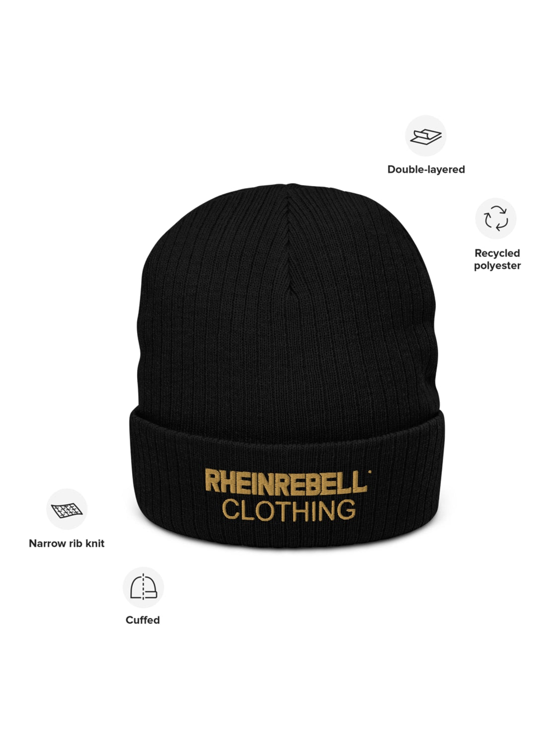RHEINREBELL® Clothing – Beanie Schwarz