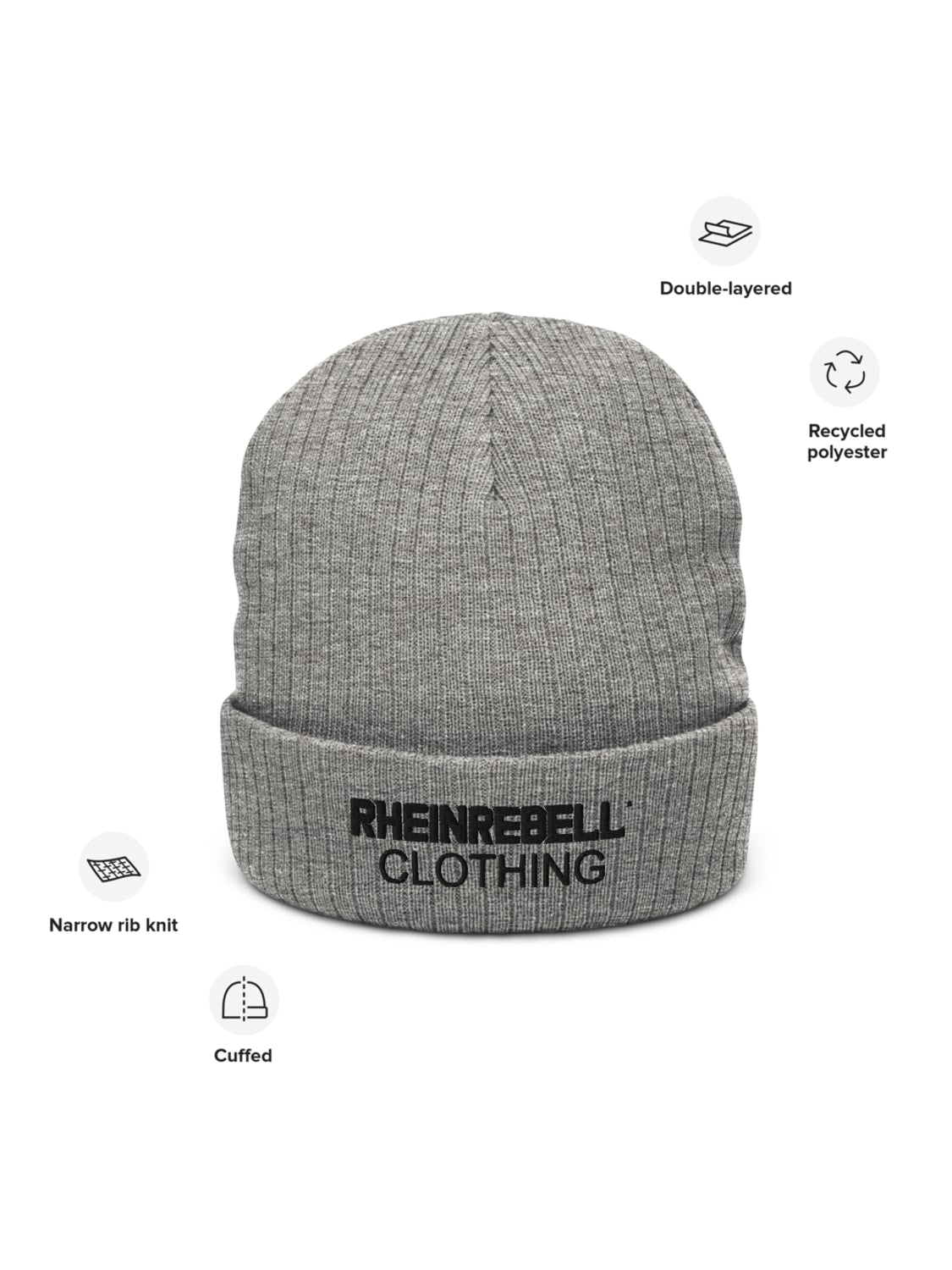 RHEINREBELL® Clothing – Beanie Grau